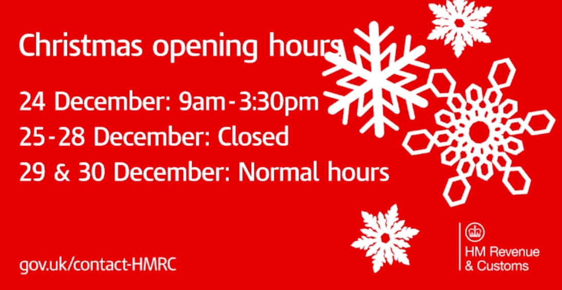 Need HMRC help? Christmas opening times IReeN the electronic exchange