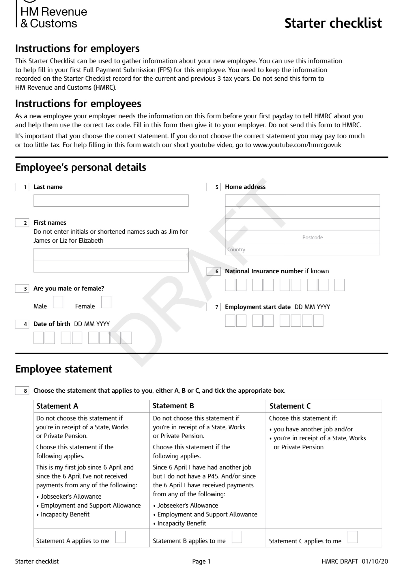 Starter Checklist Form Example.pdf Revised New Starter Checklist for April 2021 proposed – Student and ...